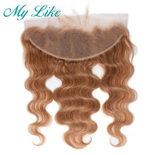 Load image into Gallery viewer, My Like Brazilian Body Wave Hair color #27 Lace Frontal Closure Ear to Ear Human Hair Frontal 8-20inch Non-Remy 13x4 LaceFrontal