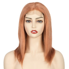 Load image into Gallery viewer, Rebecca Silky Straight Short Hair Lace Frontal Human Hair Wigs For Women Ombre Bule Blonde Pink Mid-Length 4*4 Lace Closure Wig