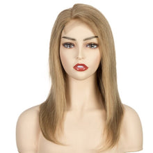 Load image into Gallery viewer, Rebecca Silky Straight Short Hair Lace Frontal Human Hair Wigs For Women Ombre Bule Blonde Pink Mid-Length 4*4 Lace Closure Wig