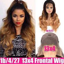 Load image into Gallery viewer, Honey Blonde Body Wave Lace Front Wig Ombre Human Hair Wig Wavy 13X4 Body Wave Wig 4X4 Closure Wig Remy Brazilian Hair Wigs