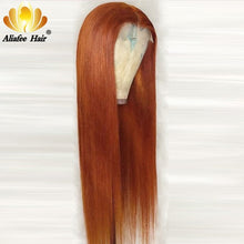 Load image into Gallery viewer, Aliafee Hair Lace Closure Wig 100% Human Hair Wigs 4*4 Remy Hair Brazilian Straight Hair Middle Part Lace Wigs For Black Women