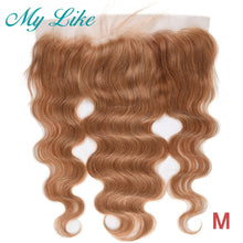 Load image into Gallery viewer, My Like Brazilian Body Wave Hair color #27 Lace Frontal Closure Ear to Ear Human Hair Frontal 8-20inch Non-Remy 13x4 LaceFrontal
