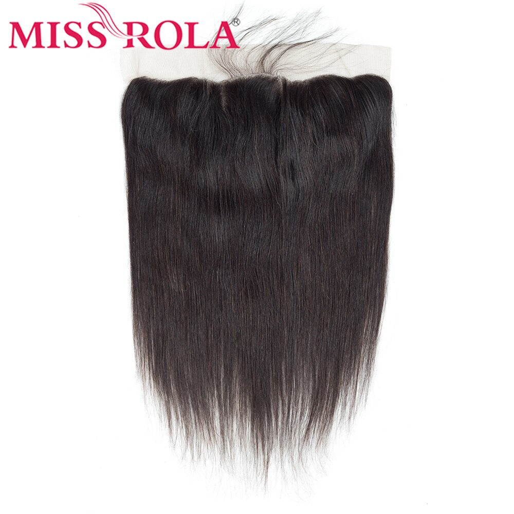 Miss Rola Lace Frontal 13x4 Natural Color Remy Hair Peruvian Human Hair Ear To Ear Straight Hair Extension