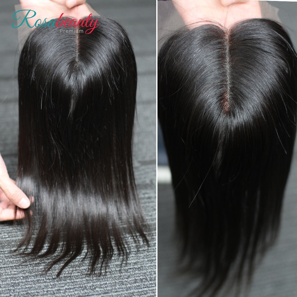 [Rosabeauty] OneCut Hair 4x4inch Straight 8-20inch Virgin Hair Lace Closure