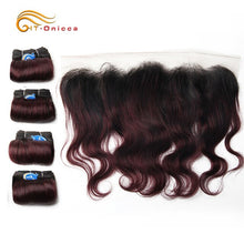 Load image into Gallery viewer, Brazilian Curly Hair Bundles With Closure Curly Hair Bundles With Frontal Free Part 13&quot;x4&quot;  Lace Human Hair Bundles With Closure
